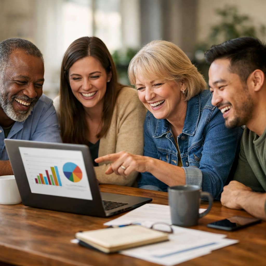 Happy nonprofit community event reception