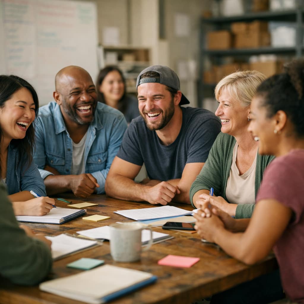 Nonprofit staff learning a new software workflow together