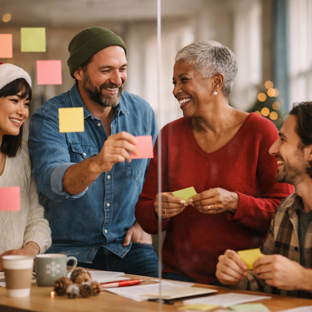 Nonprofit staff reviewing an email fundraising draft together
